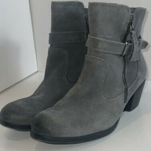 Earth Origins Tori Grey Suede Tassel Ankle Boots